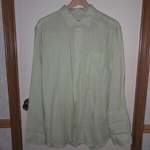 NWT Tommy Bahama Relax Linen Green Men's Long-sleeve Button-down Shirt Size M